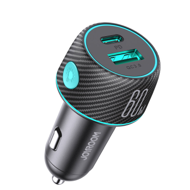 Car charger 60W USB-C USB-A Joyroom JR-CCN01 | Juodas 8