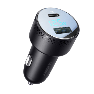 Car charger with voltmeter 53W (USB C, USB) Joyroom JR-CCD01 Juodas 7