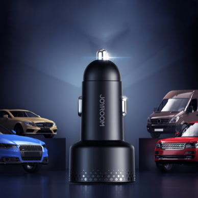 Car charger with voltmeter 53W (USB C, USB) Joyroom JR-CCD01 Juodas 15