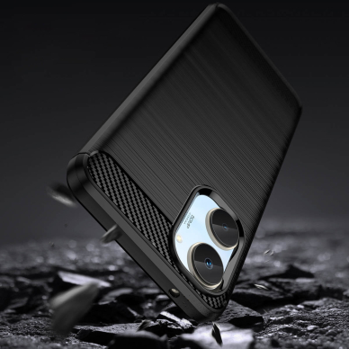 Dėklas Carbon Case flexible Realme 10 Juodas 3