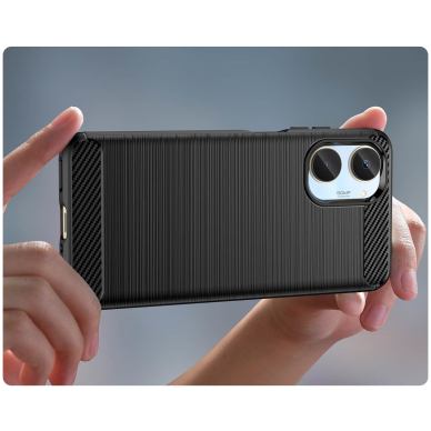 Dėklas Carbon Case flexible Realme 10 Juodas 5