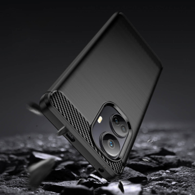 Dėklas Carbon Case flexible Realme 10 Pro+ Juodas 3