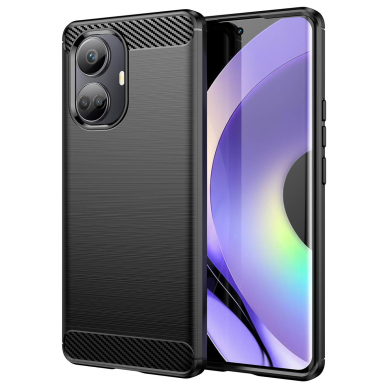 Dėklas Carbon Case flexible Realme 10 Pro+ Juodas 1