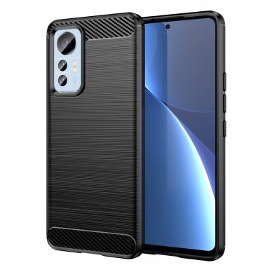 Dėklas Carbon  Xiaomi 12 Lite Juodas