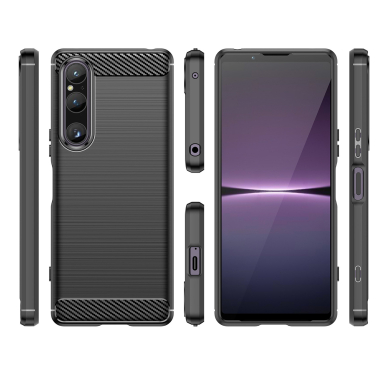 Dėklas Carbon flexible Sony Xperia 1 V Juodas 1