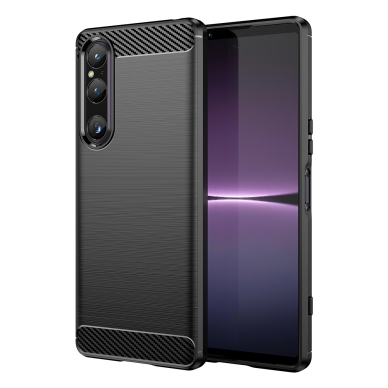 Dėklas Carbon flexible Sony Xperia 1 V Juodas