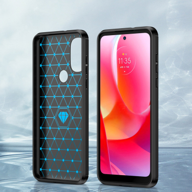 Dėklas Carbon Flexible Motorola Moto G Power 2022 Juodas 3