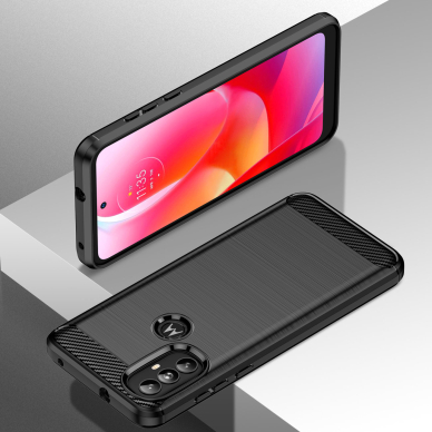 Dėklas Carbon Flexible Motorola Moto G Power 2022 Juodas 5