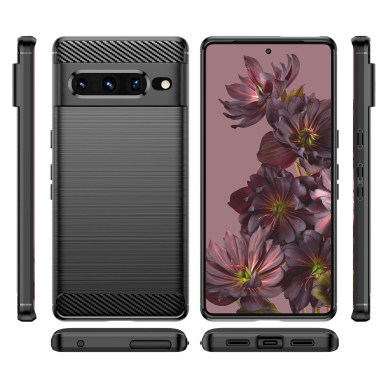 Dėklas Carbon Case Flexible Google Pixel 7 Pro Juodas 7