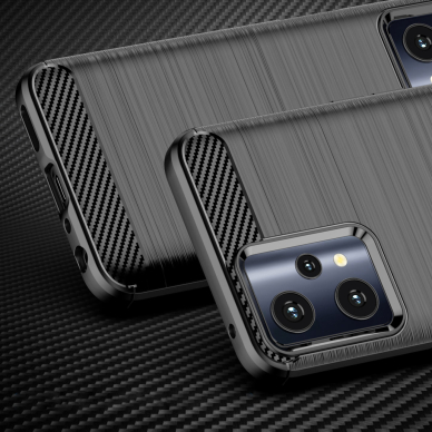 Dėklas Carbon Case Flexible Realme 9 Pro Juodas 1