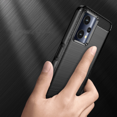 Dėklas Carbon Case Flexible Realme 9 Pro Juodas 2