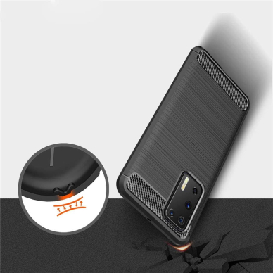 Dėklas Carbon Case Flexible Huawei P40 Mėlynas 2