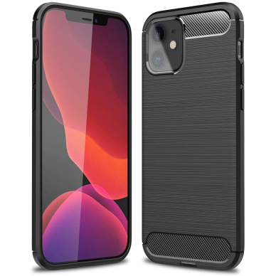 Dėklas Carbon Case Flexible Iphone 12 Mini Juodas