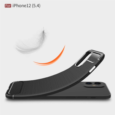 Dėklas Carbon Case Flexible Iphone 12 Mini Juodas 1