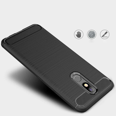 Akcija! Lankstus Tpu Dėklas "Carbon Case Flexible" Lg K40 X420 Juodas 3   4