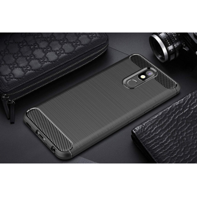 Akcija! Lankstus Tpu Dėklas "Carbon Case Flexible" Lg K40 X420 Juodas 3   8