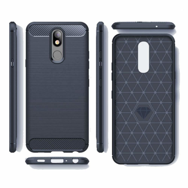 Akcija! * Pažeista pakuotė *  Lankstus Tpu Dėklas "Carbon Case Flexible" Lg K40 X420 Mėlynas 3   1