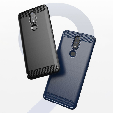 Dėklas Carbon Case Flexible TPU Nokia 2.4 Juodas 6