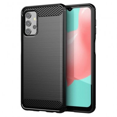 Akcija! *** Pažaista pakuotė *** Dėklas Carbon Case Flexible Samsung Galaxy A32 5G Juodas