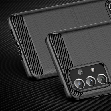 Dėklas Carbon Case TPU Samsung Galaxy A73 juodas 1