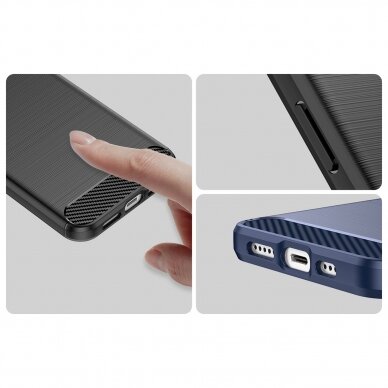 Dėklas Carbon Case flexible for iPhone 14 Plus Juodas 10