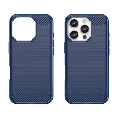 Silikoninis dėklas Carbon iPhone 16 Pro Max Silicone Case - Mėlynas 1