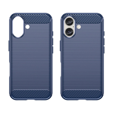 Silikoninis dėklas Carbon iPhone 16 Silicone Case - Mėlynas 1