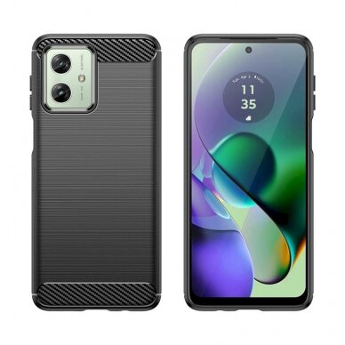 Dėklas Carbon Case for Motorola Moto G54 - Juodas 1