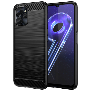 Dėklas Carbon Case Flexible Realme 10 5G / Realme 9i 5G Juodas 1