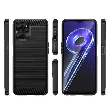 Dėklas Carbon Case Flexible Realme 10 5G / Realme 9i 5G Juodas 2