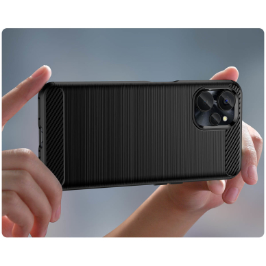 Dėklas Carbon Case Flexible Realme 10 5G / Realme 9i 5G Juodas 5