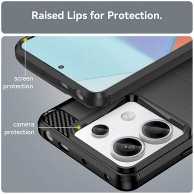 Dėklas Carbon Case for Xiaomi Redmi Note 13 Pro+ - Juodas 5