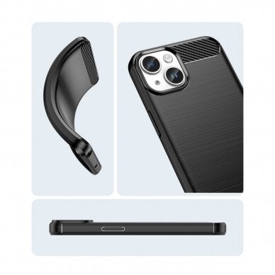 Dėklas Carbon Case flexible iPhone 14 Juodas 14