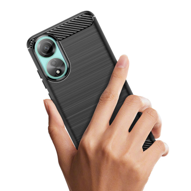 Carbon Case Silikoninis dėklas skirta Oppo A78 4G - Juodas 4