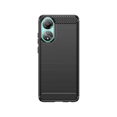 Carbon Case Silikoninis dėklas skirta Oppo A78 4G - Juodas