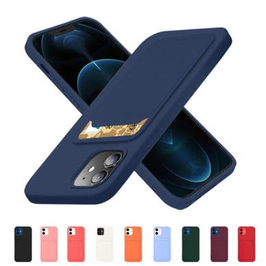 Dėklas su kišenėle kortelėms Card Case silicone wallet iPhone 11 Pro Raudonas 10