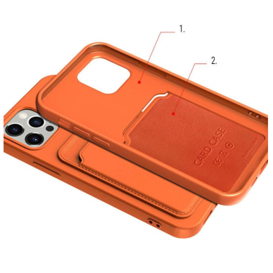 Dėklas su kišenėle kortelėms Card Case silicone wallet iPhone 11 Pro Raudonas 5