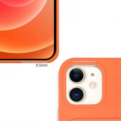 Dėklas su kišenėle kortelėms Card Case iPhone 12 Pro Oranžinis 3