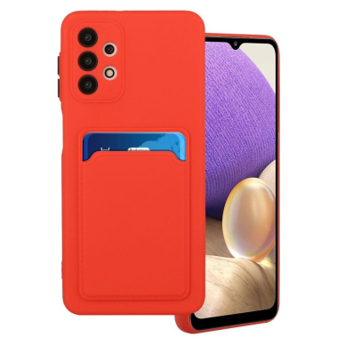 Dėklas su kišenėle kortelėms Card Case Samsung Galaxy A32 4G Raudonas 1