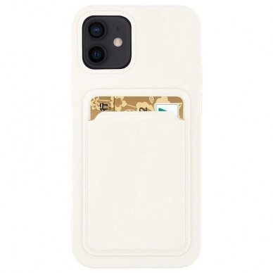 Dėklas su kišenėle kortelėms Card Case Samsung Galaxy A42 5G Baltas 1