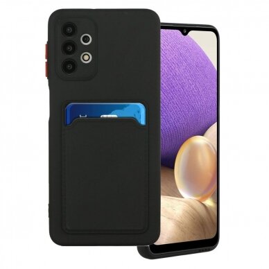 Dėklas su kišenėle kortelėms Card Case Samsung Galaxy A72 4G Juodas 1