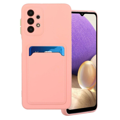 Dėklas su kišenėle kortelėms Card Case Samsung Galaxy A72 4G Rožinis 1