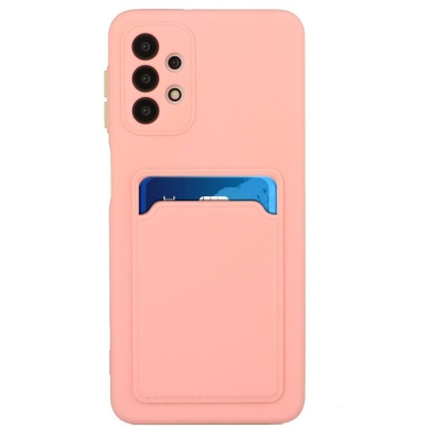 Dėklas su kišenėle kortelėms Card Case Samsung Galaxy A72 4G Rožinis