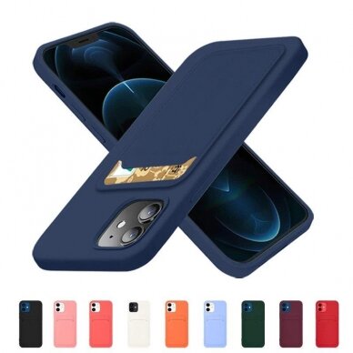 Dėklas su kišenėle kortelėms Card Case Xiaomi Redmi 10X 4G / Xiaomi Redmi Note 9 bordo 7