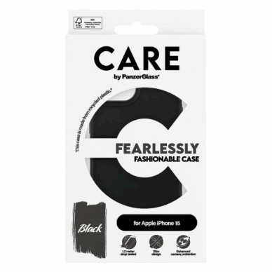 Apsauginis dėklas CARE by PanzerGlass Fearlessly Fashionable  iPhone 15 - Juodas 3