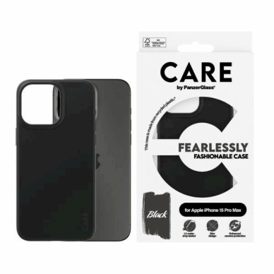 Apsauginis dėklas CARE by PanzerGlass Fearlessly Fashionable  iPhone 15 Pro Max - Juodas