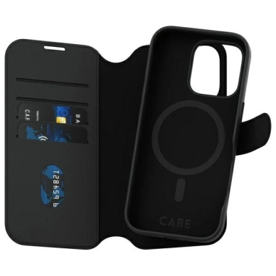 Dėklas CARE by PanzerGlass Feature Tango 2in1 Wallet MagSafe  iPhone 16 Pro - Juodas 1