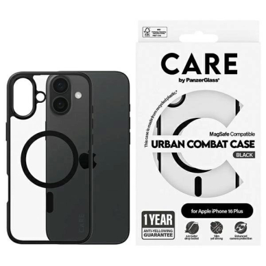 Dėklas CARE by PanzerGlass Flagship Urban  MagSafe for iPhone 16 Plus - Skaidrus