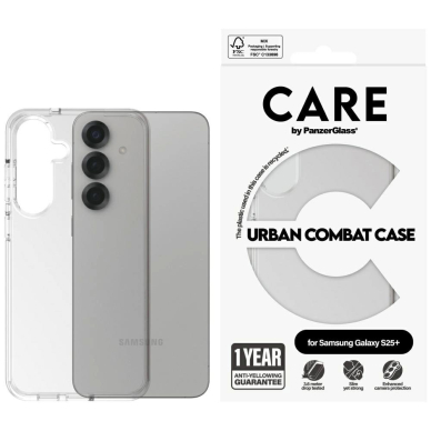 CARE by PanzerGlass Flagship Urban Combat Dėklas Samsung Galaxy S25+ - Permatomas