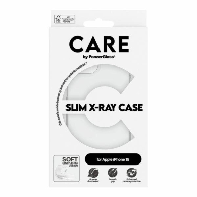 Apsauginis dėklas CARE by PanzerGlass Slim X-Ray  iPhone 15 - permatomas 3